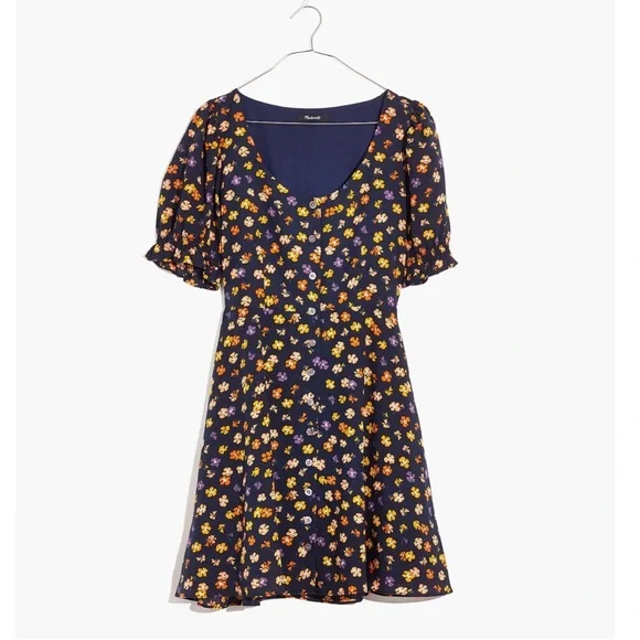 Madewell Do Well Navy Floral Mini Dress - Picture 5 of 10